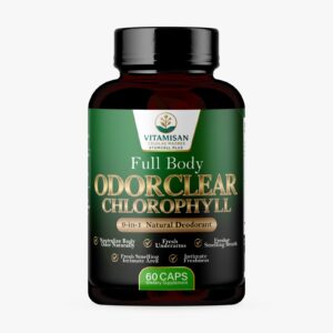 Full Body Odor Clear Chlorophyll Capsules – Natural Internal Deodorant for Breath, Underarms & Intimate Freshness – Chlorophyll Detox Formula – 60 Capsules