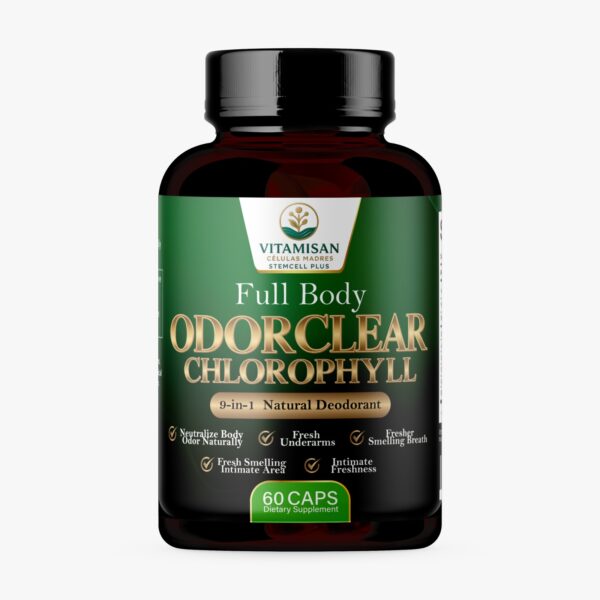 Full Body Odor Clear Chlorophyll Capsules – Natural Internal Deodorant for Breath, Underarms & Intimate Freshness – Chlorophyll Detox Formula – 60 Capsules