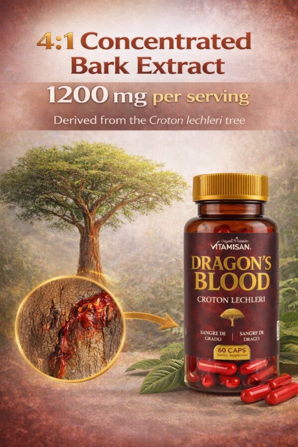 Dragon’s Blood Capsules (Croton lechleri) – Amazonian Botanical Resin for Daily Wellness