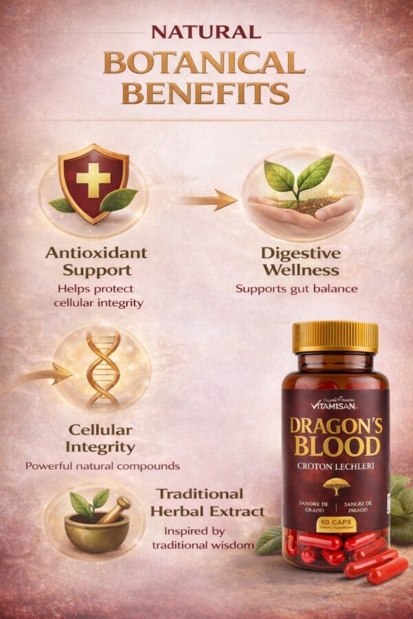 Dragon’s Blood Capsules (Croton lechleri) – Amazonian Botanical Resin for Daily Wellness